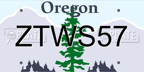 ZTWS57 Oregon License Plate