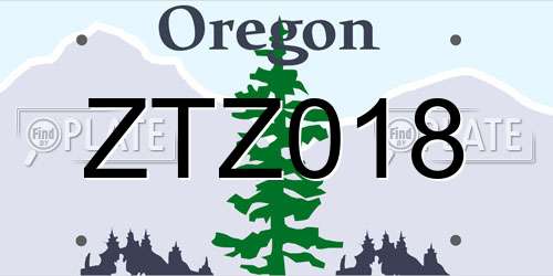 ZTZ018 Oregon License Plate