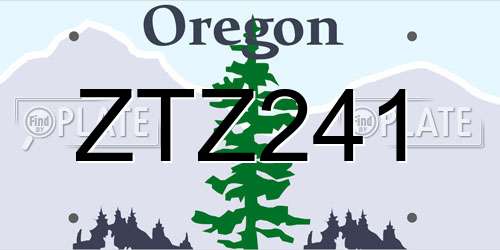 ZTZ241 Oregon License Plate