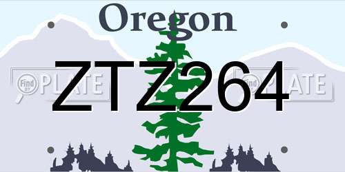 ZTZ264 Oregon License Plate