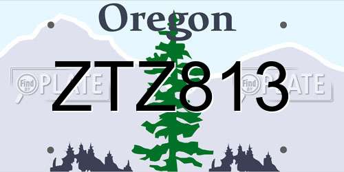 ZTZ813 Oregon License Plate
