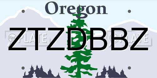 ZTZDBBZ Oregon License Plate