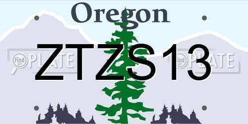 ZTZS13 Oregon License Plate