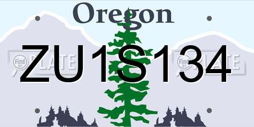 ZU1S134 Oregon License Plate