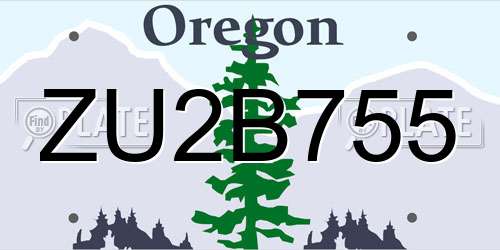 ZU2B755 Oregon License Plate