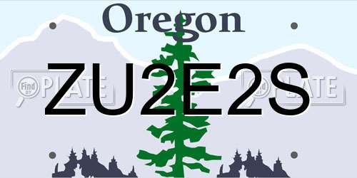 ZU2E2S Oregon License Plate