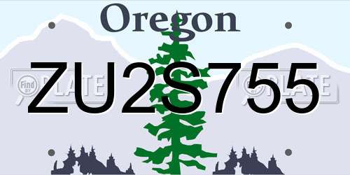 ZU2S755 Oregon License Plate
