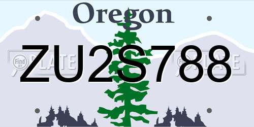 ZU2S788 Oregon License Plate