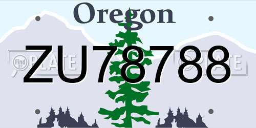 ZU78788 Oregon License Plate