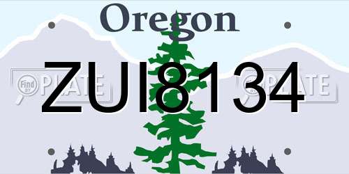 ZUI8134 Oregon License Plate