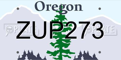 ZUP273 Oregon License Plate