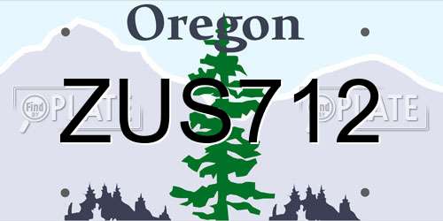 ZUS712 Oregon License Plate