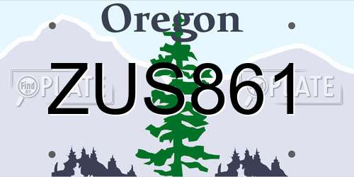 ZUS861 Oregon License Plate