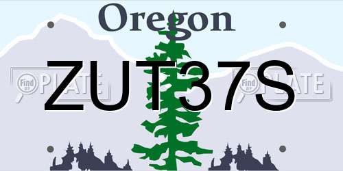 ZUT37S Oregon License Plate