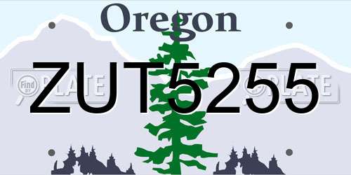 ZUT5255 Oregon License Plate
