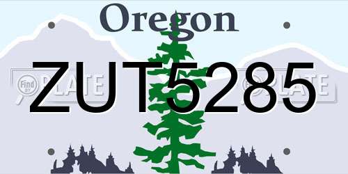 ZUT5285 Oregon License Plate