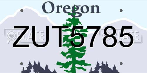 ZUT5785 Oregon License Plate