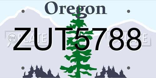 ZUT5788 Oregon License Plate