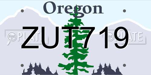 ZUT719 Oregon License Plate