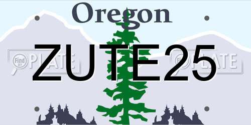 ZUTE25 Oregon License Plate