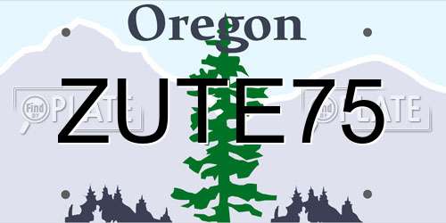 ZUTE75 Oregon License Plate