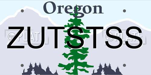 ZUTSTSS Oregon License Plate