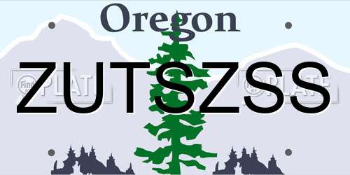ZUTSZSS Oregon License Plate