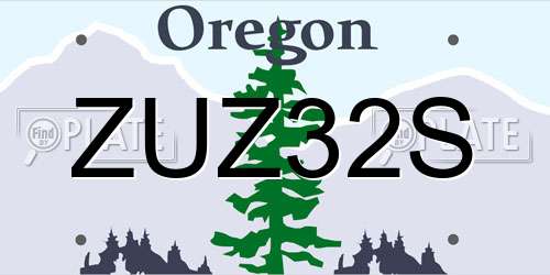 ZUZ32S Oregon License Plate