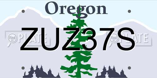 ZUZ37S Oregon License Plate