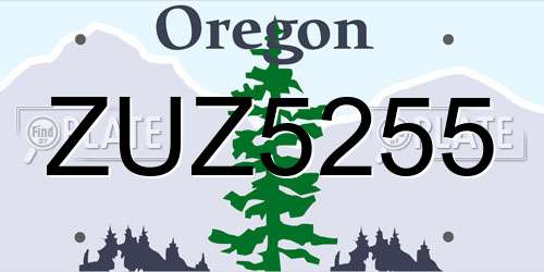 ZUZ5255 Oregon License Plate