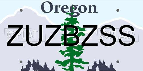 ZUZBZSS Oregon License Plate