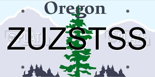 ZUZSTSS Oregon License Plate