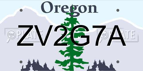 ZV2G7A Oregon License Plate