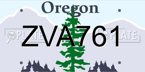 ZVA761 Oregon License Plate