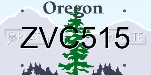 ZVC515 Oregon License Plate