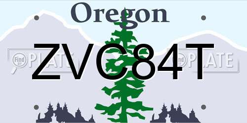 ZVC84T Oregon License Plate
