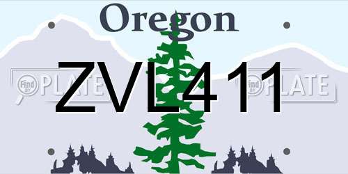 ZVL411 Oregon License Plate