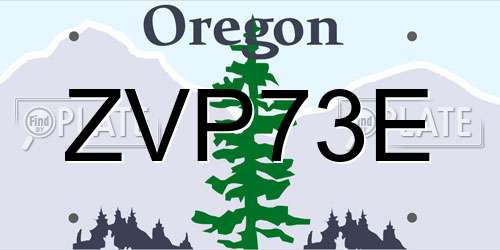 ZVP73E Oregon License Plate