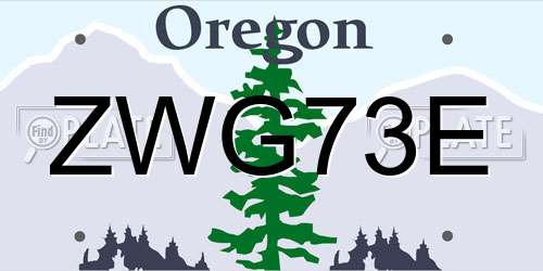 ZWG73E Oregon License Plate
