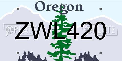 ZWL420 Oregon License Plate