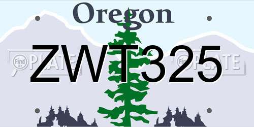 ZWT325 Oregon License Plate