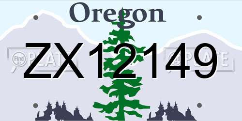 ZX12149 Oregon License Plate