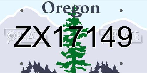 ZX17149 Oregon License Plate