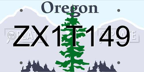 ZX1T149 Oregon License Plate
