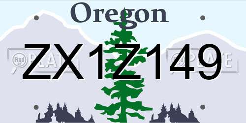 ZX1Z149 Oregon License Plate