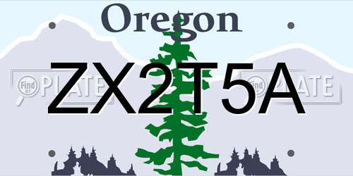 ZX2T5A Oregon License Plate