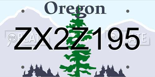 ZX2Z195 Oregon License Plate
