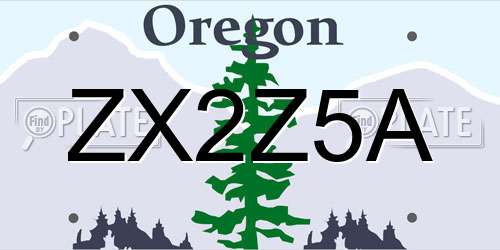 ZX2Z5A Oregon License Plate