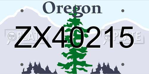ZX40215 Oregon License Plate