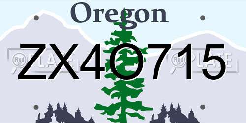 ZX4O715 Oregon License Plate
